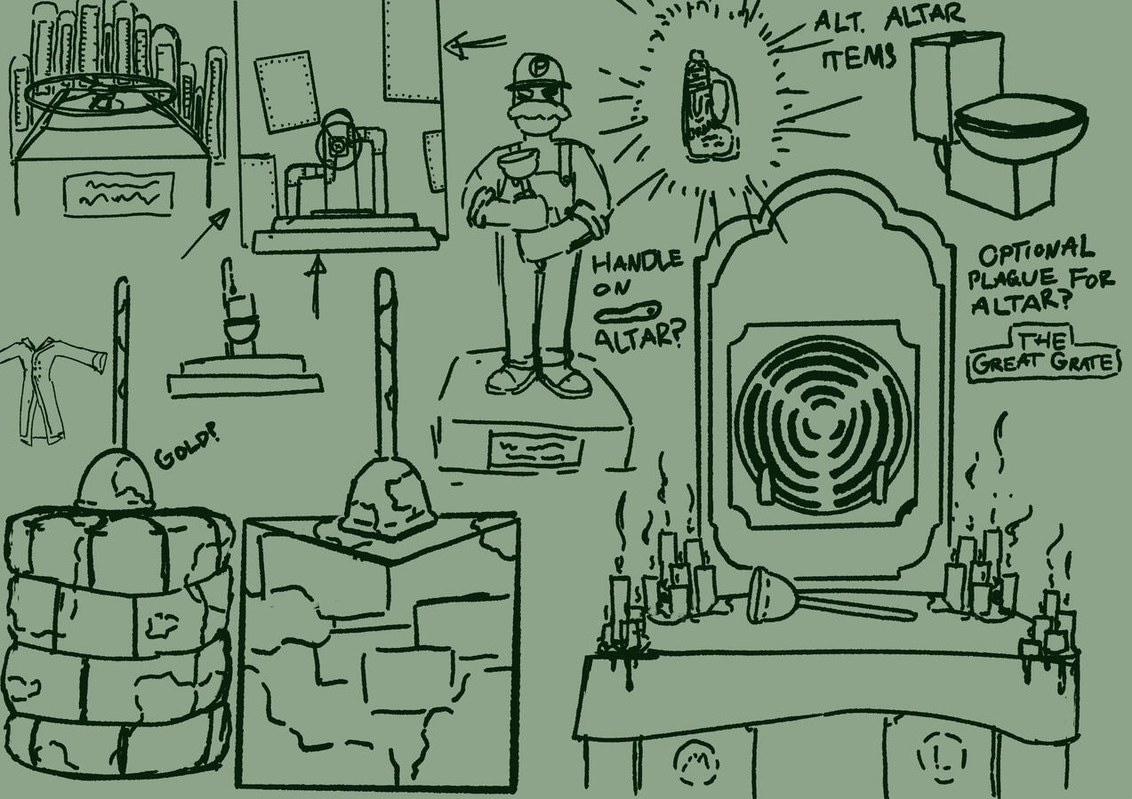 Plumber&#39;s Altar Initial Sketches