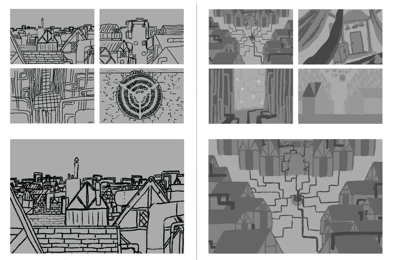 Environment Studies Inspired by Wolfwalkers