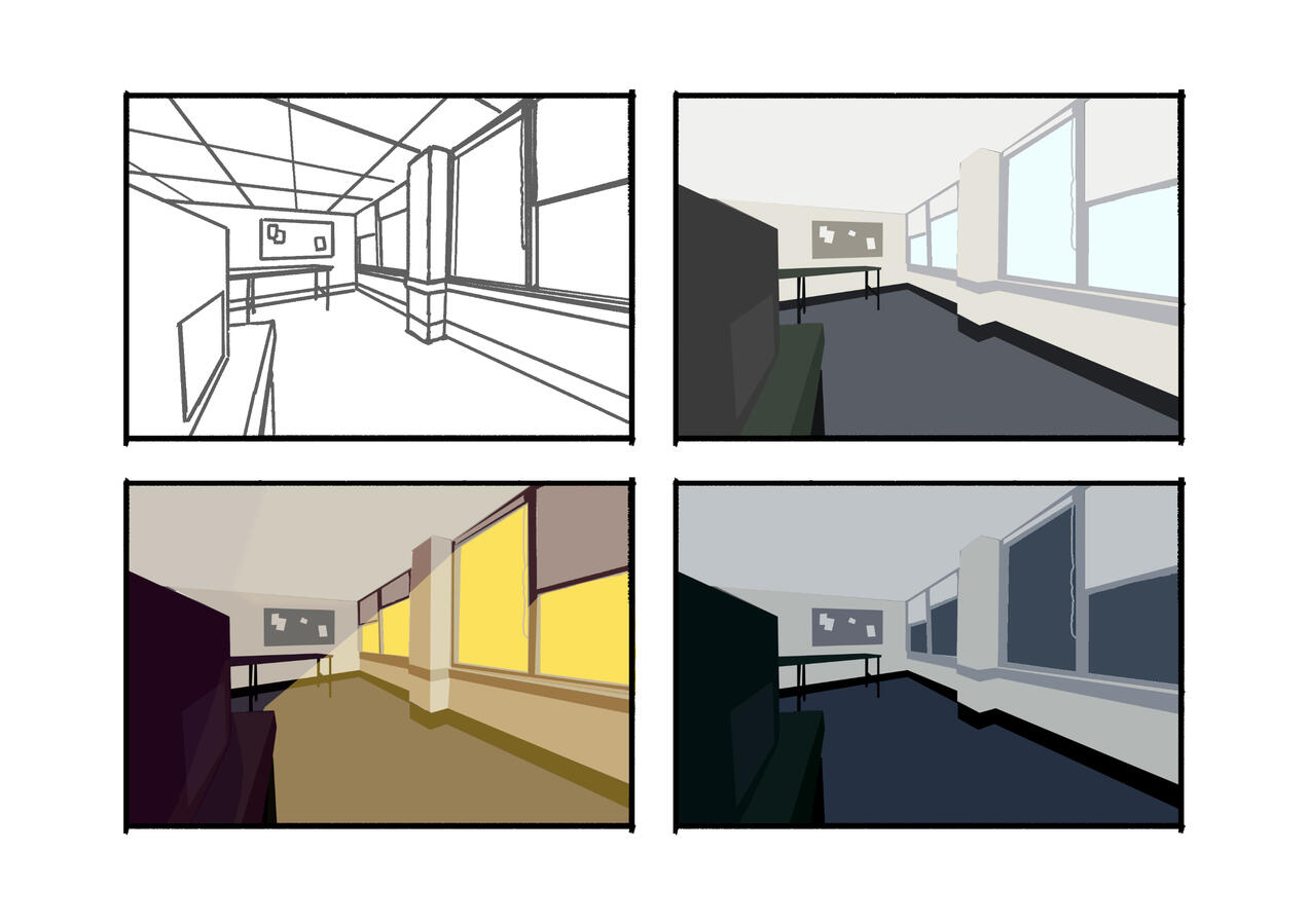 Interior lighting study sketches